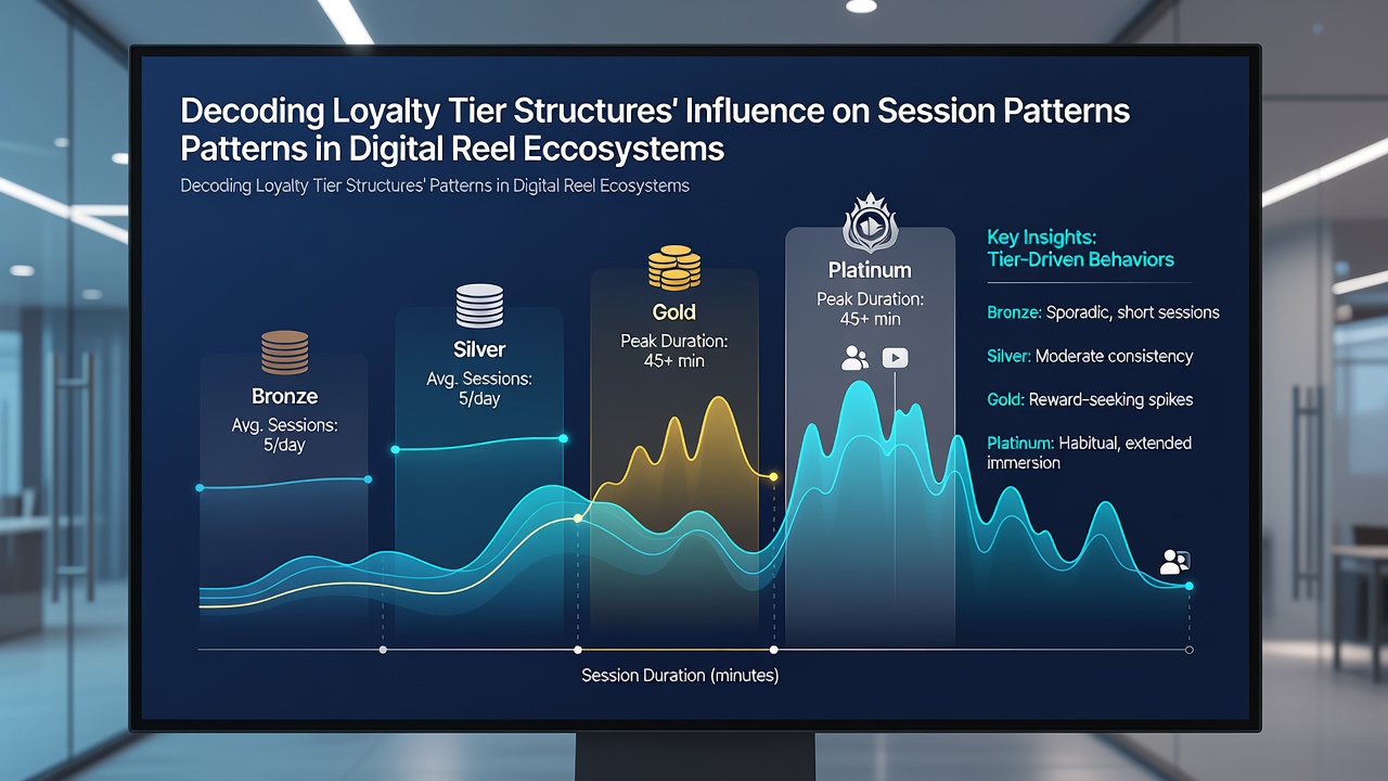 Data visualization of tier-based session patterns in digital reels