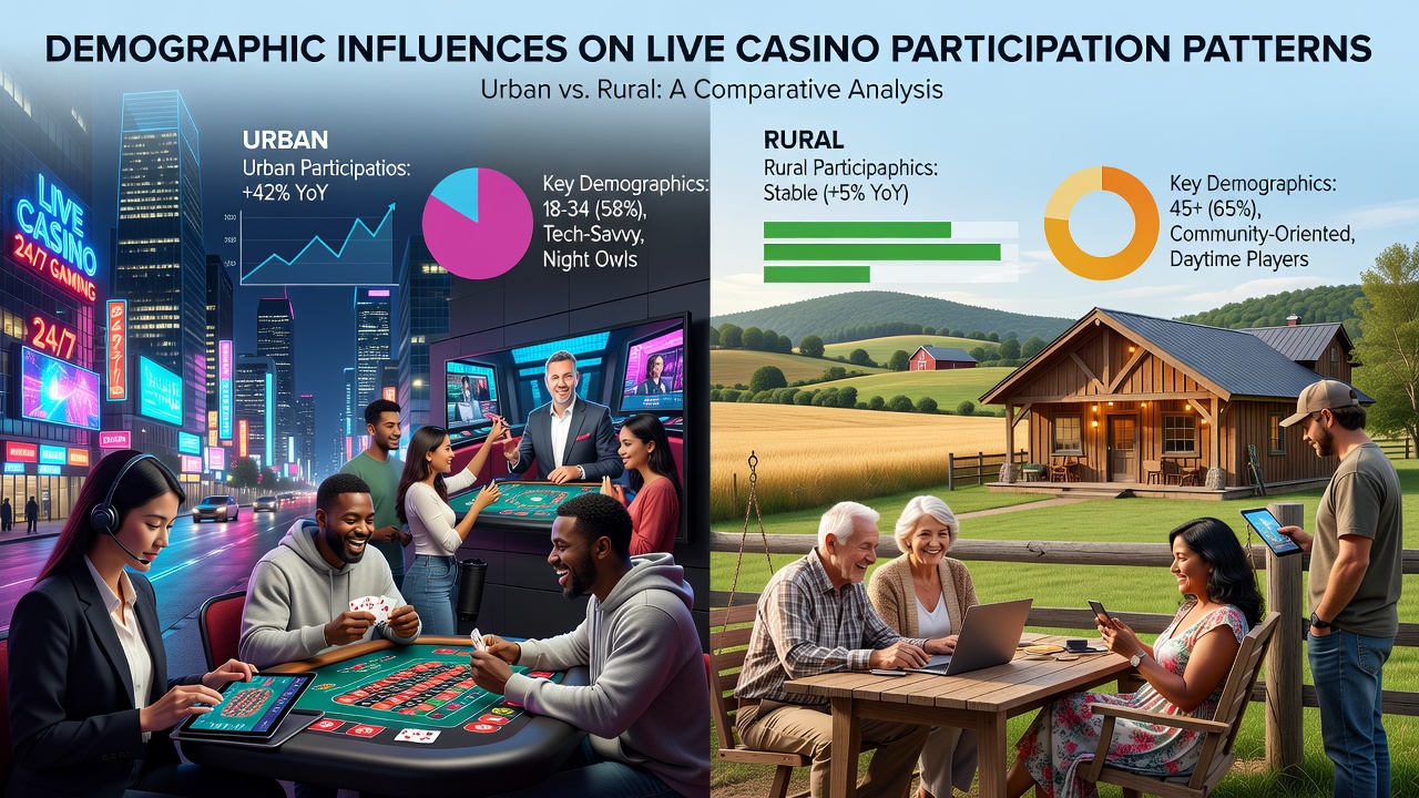 Urban and rural landscapes showing differences in digital connectivity and community structures relevant to live casino access
