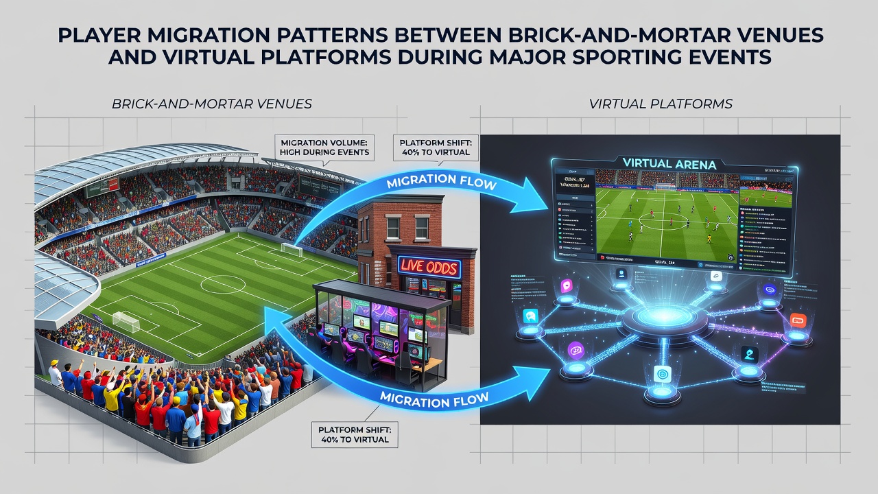 Infographic illustrating migration statistics and platform usage during major tournaments