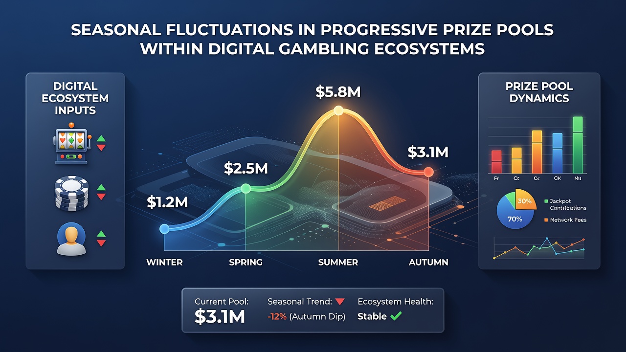 Chart illustrating monthly changes in progressive pool contributions from operator data