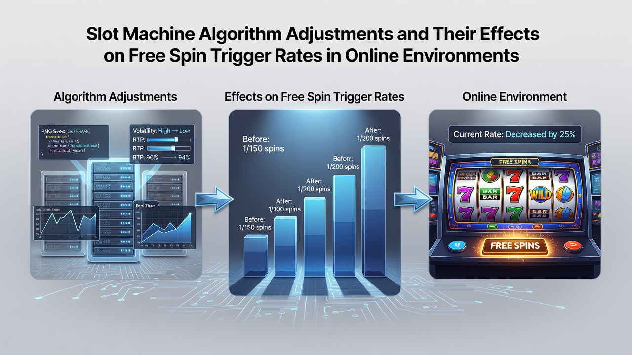 Data visualization comparing free spin trigger rates before and after algorithm adjustments in online slot environments